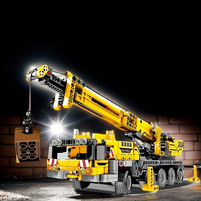 Heavy Equipment Lego - Gele telescopische kraan bouwstenenset, geschikt voor