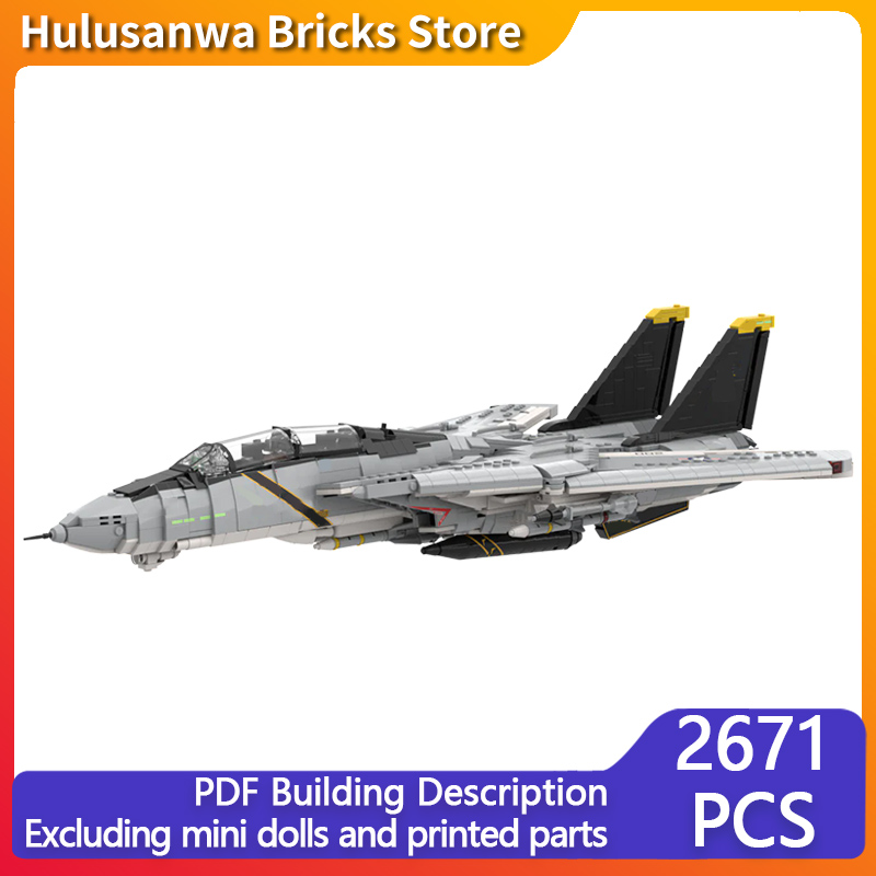 Heavy Equipment Lego - F-14A Zware gevechtsvliegtuigen Model MOC Bouwstenen