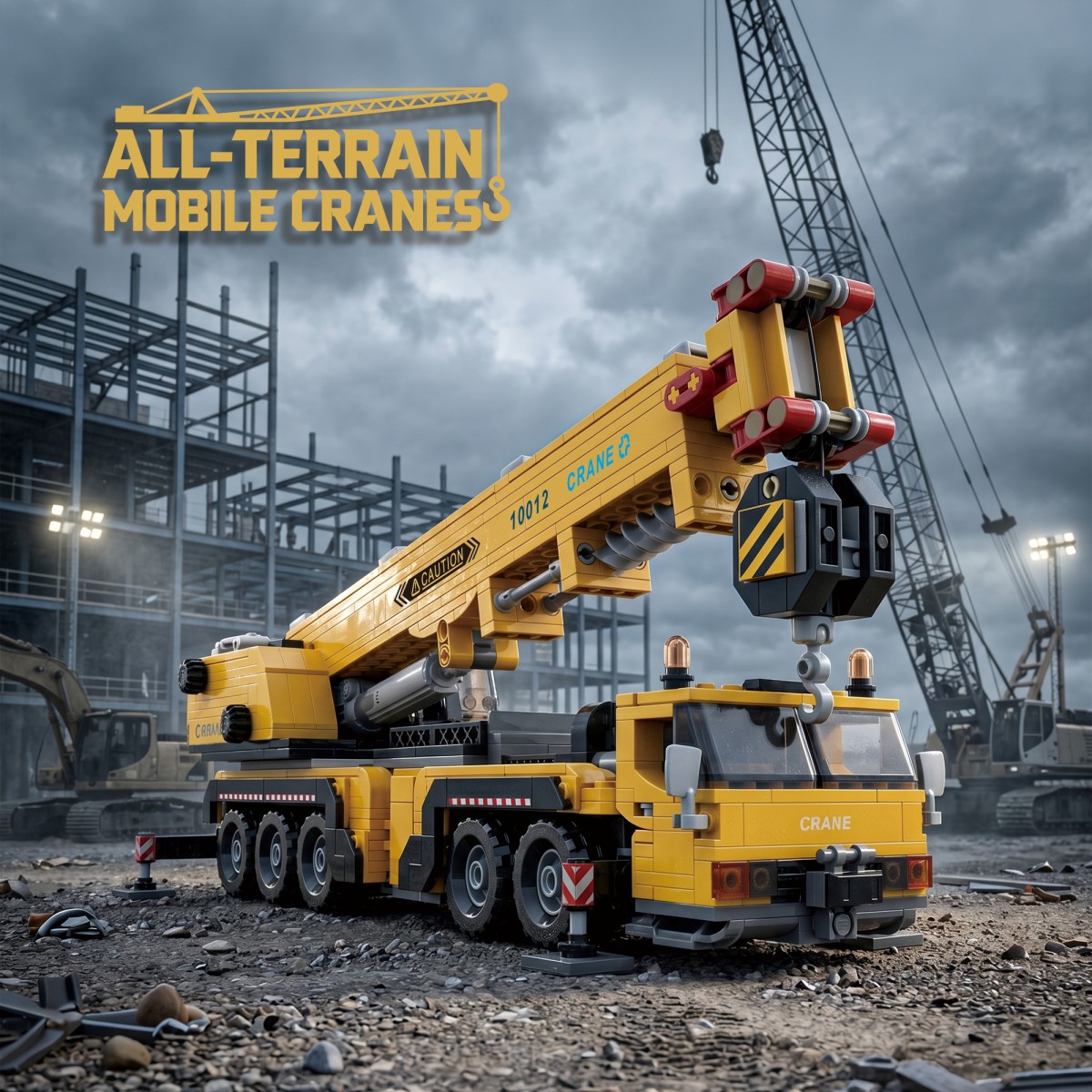 Heavy Equipment Lego - 989PCS All Terrain Mobiele Kraan Bouwstenen