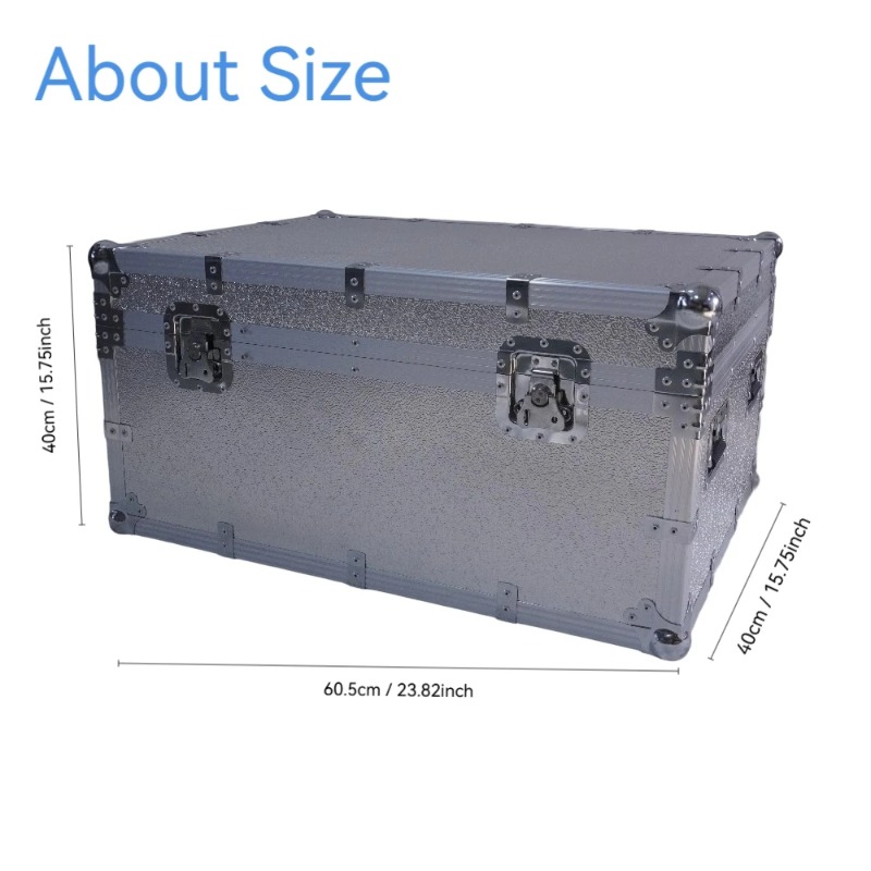 Zilveren aluminium flightcase  - Heavy Equipment Logos recensie en prijs