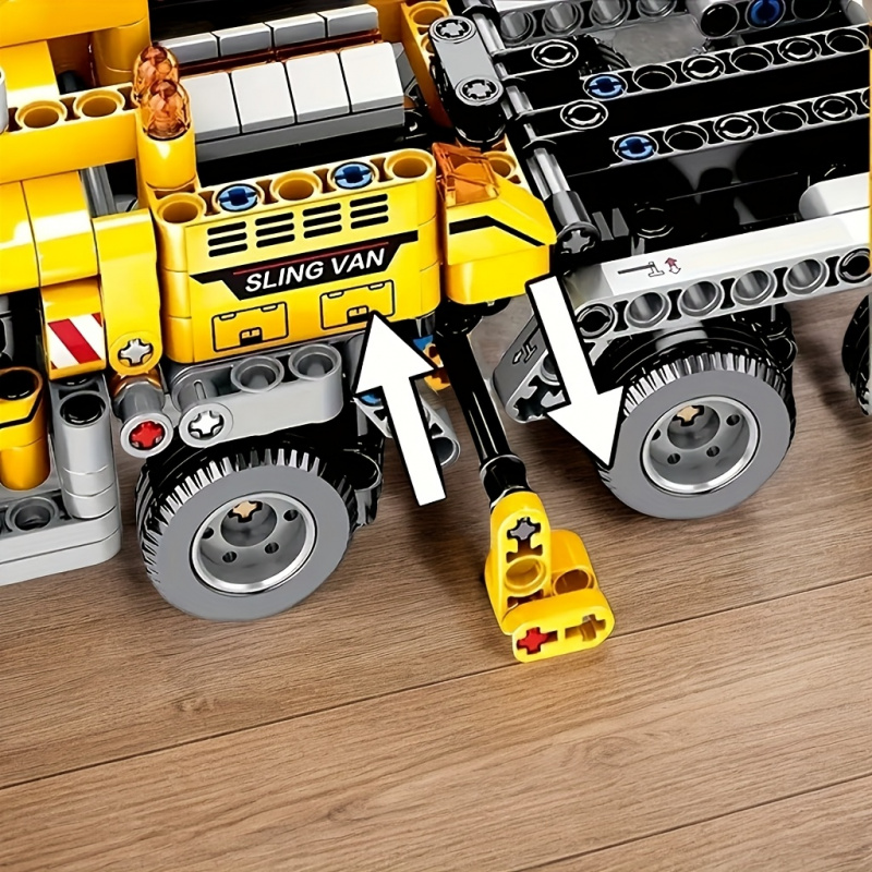 Gele telescopische kraan bouws - Heavy Equipment Lego recensie en prijs