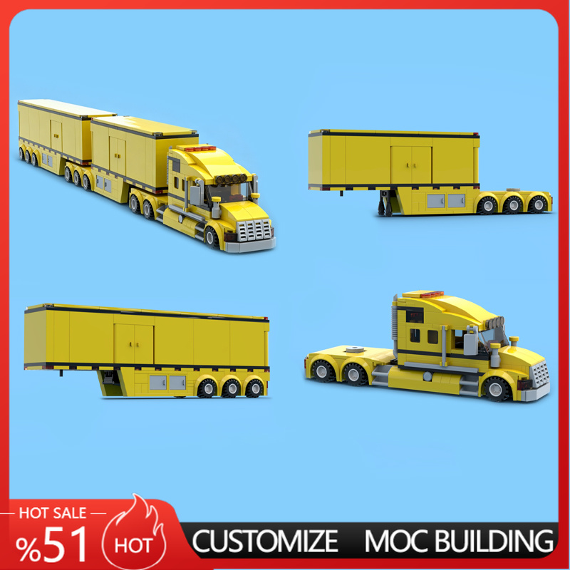 Geel zwaar transportvrachtwage - Heavy Equipment Lego recensie en prijs